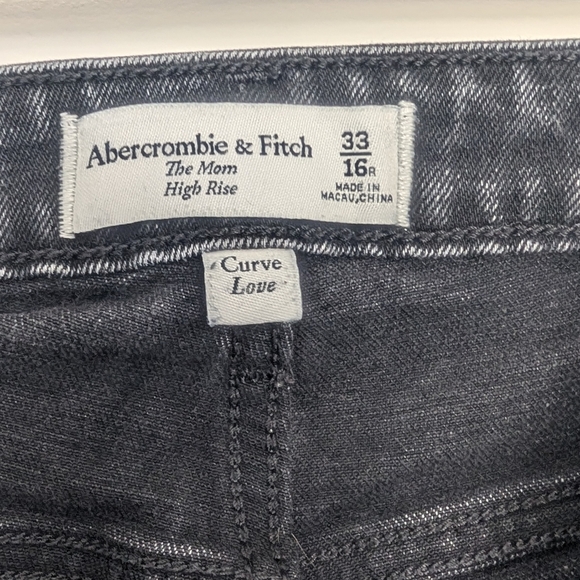 Abercrombie & Fitch Curve Love Jeans Women's 33/16 The Mom High Rise Black Y2K - Picture 5 of 13